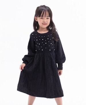 Rare Editions Long Sleeve Pearl Embellished Sweater Dress 3T